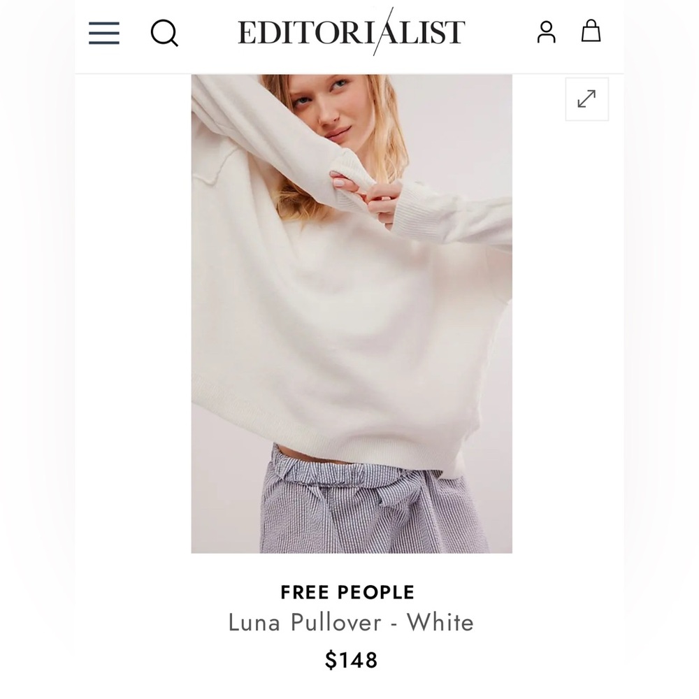Free People Luna Pullover in White / XS - Picture 10 of 10